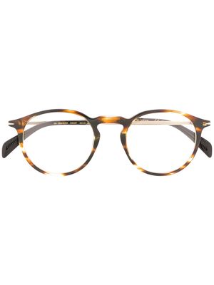 Eyewear by David Beckham tortoiseshell round frame glasses - Brown