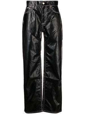 Eytys high-waist faux-leather trousers - Black