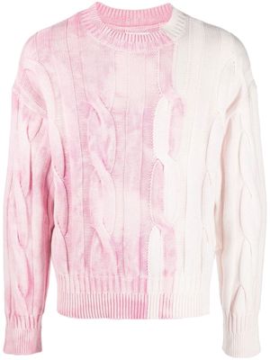 Eytys tie-dye cable-knit unisex jumper - Pink