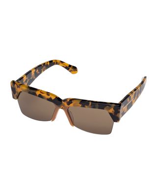 Ezra Semi-Rimless Cat-Eye Sunglasses