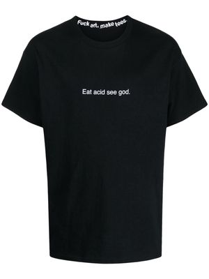 F.A.M.T. Eat Acid slogan-print T-shirt - Black