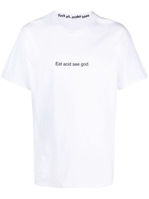 F.A.M.T. Eat Acid slogan-print T-shirt - White