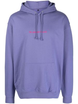 F.A.M.T. No People slogan-print cotton blend hoodie - Purple