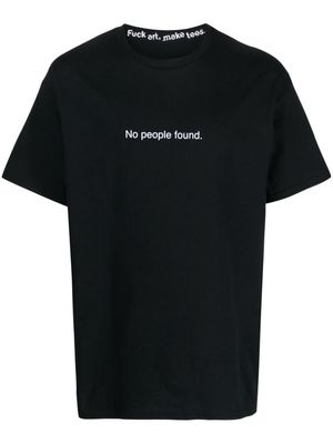 F.A.M.T. No People slogan-print cotton T-shirt - Black