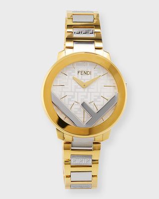 F Is Fendi 36mm Two Tone Watch with Bracelet Strap