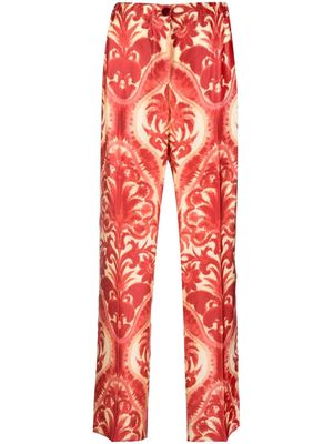 F.R.S For Restless Sleepers abstract-print high-waist trousers - Red