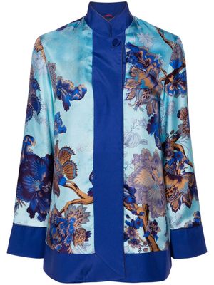 F.R.S For Restless Sleepers Agrio floral-print silk jacket - Blue