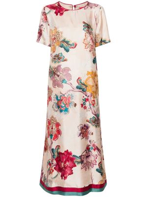 F.R.S For Restless Sleepers Criso floral-print silk dress - Pink