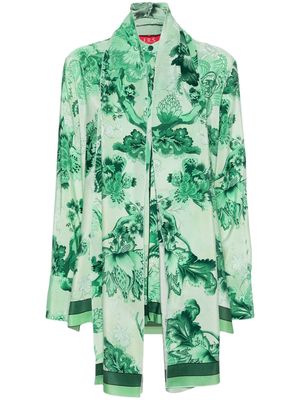 F.R.S For Restless Sleepers Egle floral-print silk shirt - Green