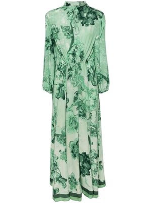 F.R.S For Restless Sleepers Eione floral-print silk dress - Green