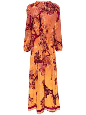 F.R.S For Restless Sleepers Elone floral-print maxi dress - Orange