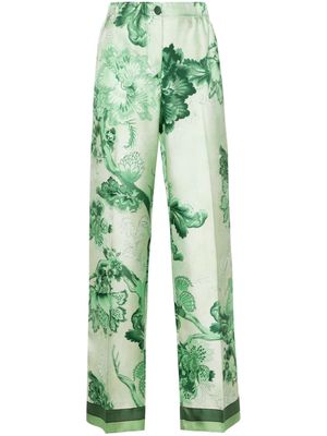 F.R.S For Restless Sleepers Etere silk trousers - Green