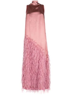 F.R.S For Restless Sleepers feather-panel high-neck dress - Pink