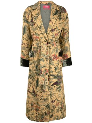 F.R.S For Restless Sleepers floral-print belted coat - Neutrals