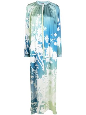 F.R.S For Restless Sleepers floral-print long silk dress - Blue