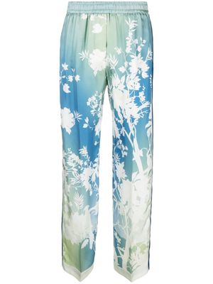 F.R.S For Restless Sleepers floral-print pressed-crease trousers - Blue