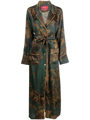 F.R.S For Restless Sleepers floral-print silk robe dress - Green