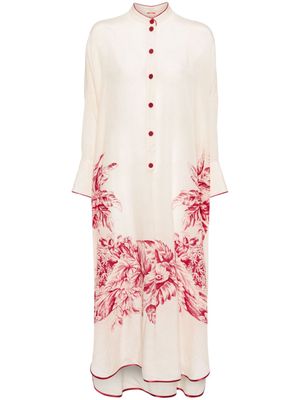 F.R.S For Restless Sleepers floral-print silk shirtdress - Neutrals
