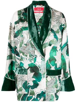 F.R.S For Restless Sleepers graphic-print shawl-lapels blazer - Green