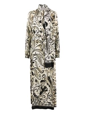 F.R.S For Restless Sleepers graphic-print shirt long dress - White