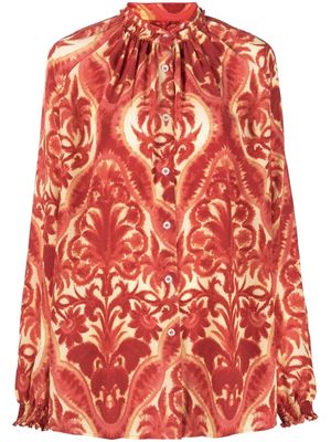 F.R.S For Restless Sleepers graphic-print silk blouse - Red