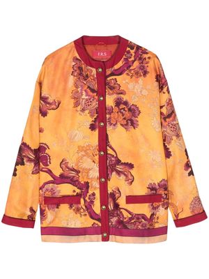 F.R.S For Restless Sleepers graphic-print silk jacket - Orange