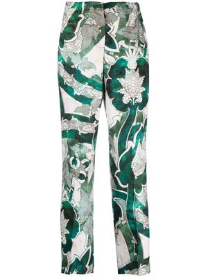 F.R.S For Restless Sleepers graphic-print silk pajama pants - Green