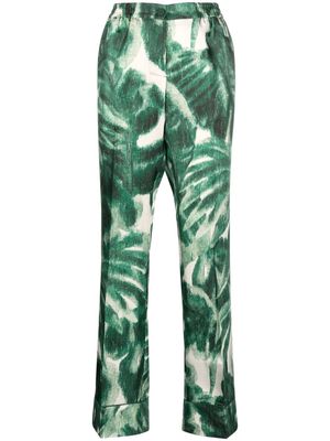 F.R.S For Restless Sleepers graphic-print silk trousers - Green