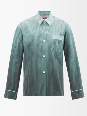 F.r.s - For Restless Sleepers - Jean Gradient Cotton Pyjama Shirt - Womens - Green