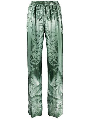 F.R.S For Restless Sleepers jungle-print silk trousers - Green