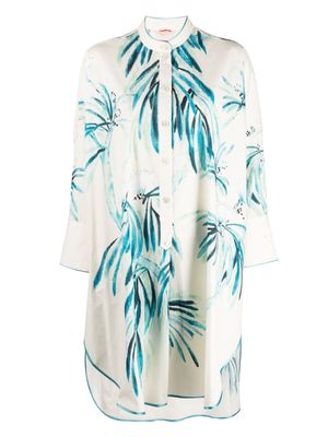 F.R.S For Restless Sleepers leaf-print cotton shirt dress - White