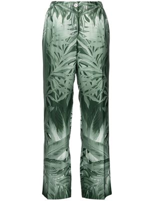 F.R.S For Restless Sleepers leaf-print silk trousers - Green