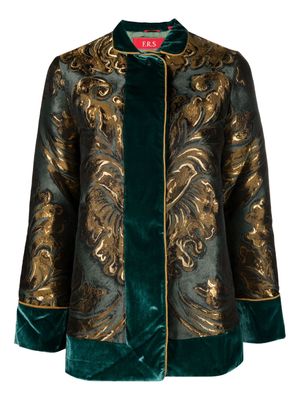F.R.S For Restless Sleepers patterned-jacquard velour jacket - Green