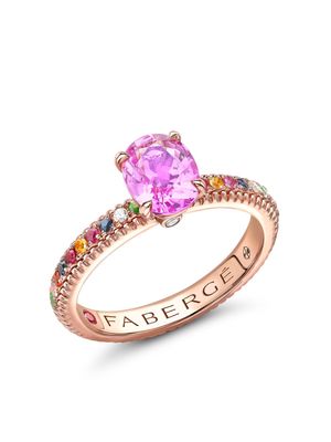 Fabergé 18kt rose gold Colours of Love pink sapphire fluted ring