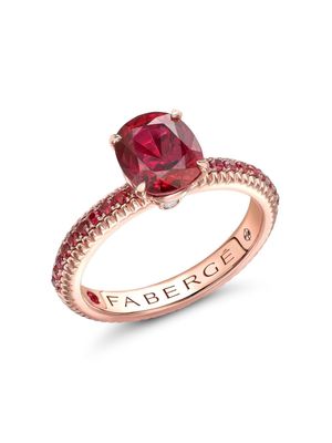 Fabergé 18kt rose gold Colours of Love ruby fluted ring - Pink