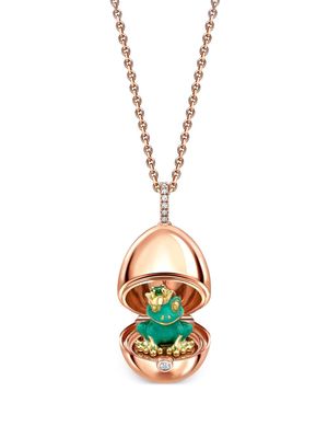 Fabergé 18kt rose gold Fabergé Essence Frog Surprise diamond locket necklace - Green