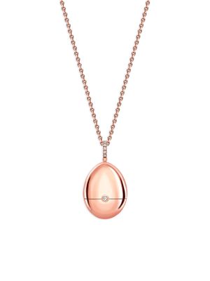 Fabergé 18kt rose gold Fabergé Essence Heart Surprise ruby locket necklace - Red