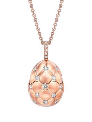 Fabergé 18kt rose gold Treillage Heart Surprise Egg diamonds and ruby pendant necklace - Pink