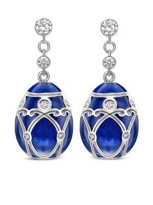 Fabergé 18kt white gold Heritage Palais diamond earrings - Blue