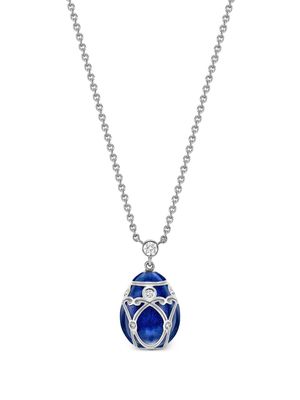 Fabergé 18kt white gold Heritage Palais Petite Egg diamonds pendant necklace - Blue