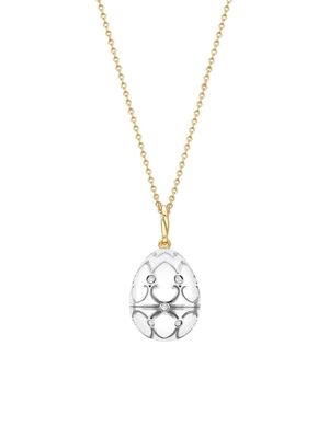 Fabergé 18kt yellow and white gold Heritage Seal Pup Surprise diamonds locket necklace