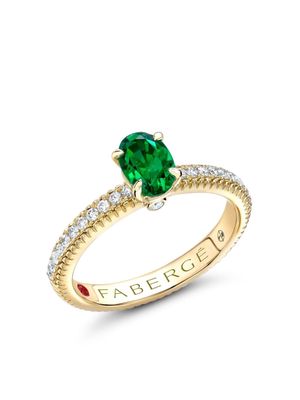 Fabergé 18kt yellow gold Colour Of Love emerald and diamond ring - Green
