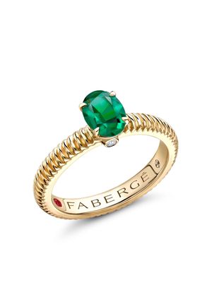 Fabergé 18kt yellow gold Colours of Love emerald fluted ring - Green
