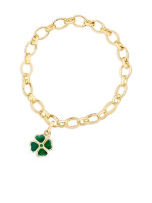 Fabergé 18kt yellow gold Heritage Clover charm - Green