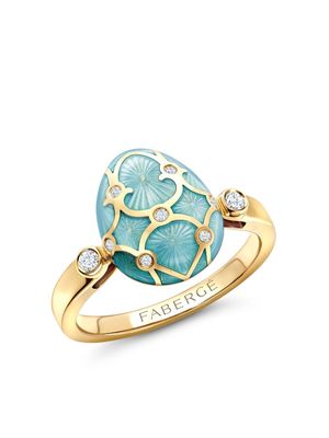 Fabergé 18kt yellow gold Heritage Egg diamonds ring - Blue