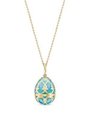 Fabergé 18kt yellow gold Heritage Egg multi-stone necklace - Blue