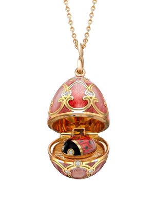 Fabergé 18kt yellow gold Heritage Ladybird Surprise diamonds locket necklace - Red