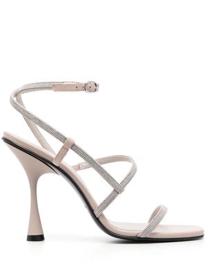 Fabiana Filippi 70mm beaded heeled sandals - Grey