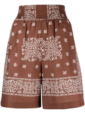 Fabiana Filippi bandana-print knee-length shorts - Brown
