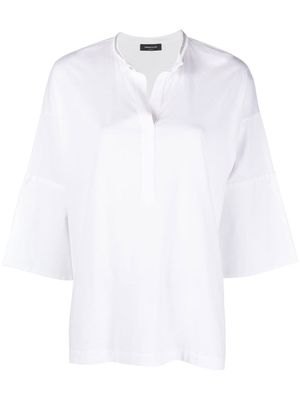 Fabiana Filippi bead-embellished cotton blouse - White